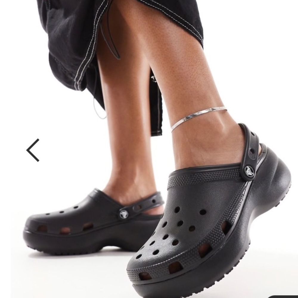 CROCS Classic Platform Clogs in Black